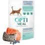 Вологий корм для кішок Optimeal для стерилізованих/кастрованих з лососем та чорницею в желе 85 г (4820269140141)