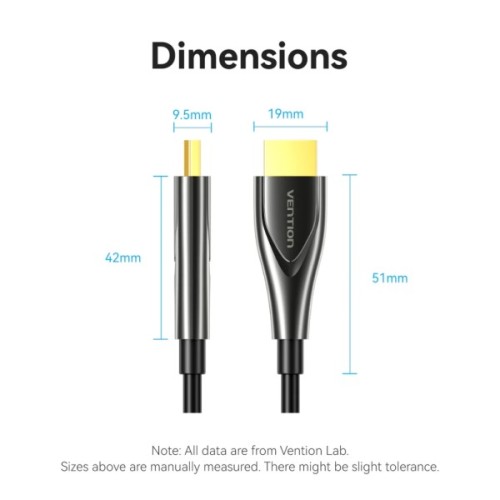 Кабель мультимедійний HDMI M to HDMI M 15.0m 4K60Hz fiber optic zinc alloy black Vention (ALSBN)