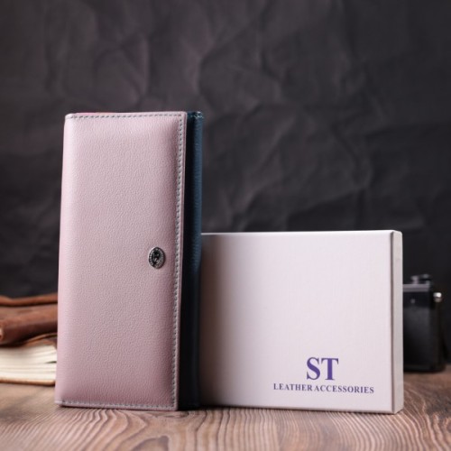 Гаманець ST Leather З натуральної шкіри Різнобарвний (22521)