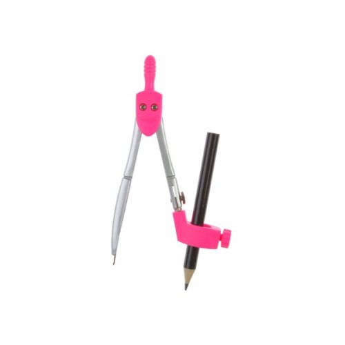 Циркуль Economix з запасними грифелями та адаптером, рожевий (E81422)