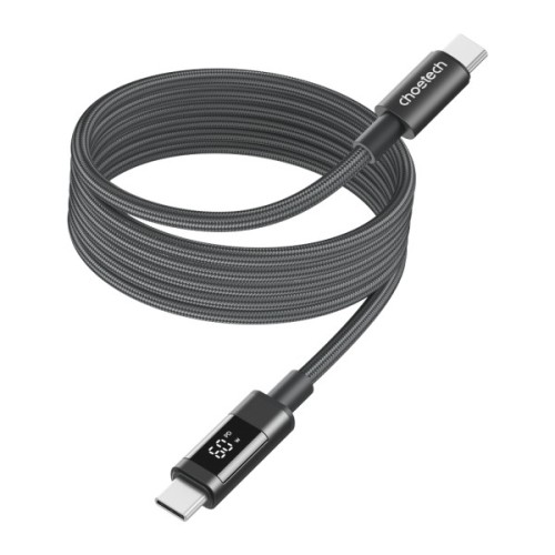 Дата кабель USB-C to USB-C 1.2m PD60W magnetic digital display nylon gray Choetech (XCC-1067-GY)