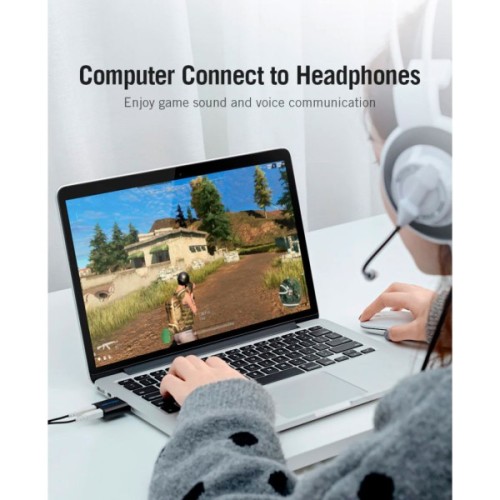 Звукова плата Vention Audio USB 2х3,5mm jack Metal (VAB-S17-B)