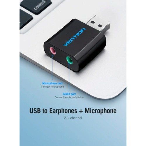 Звукова плата Vention Audio USB 2х3,5mm jack Metal (VAB-S17-B)