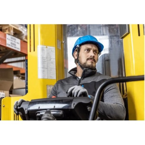 Каска захисна Hoegert PLONER HT5K195 пластик синя, універсальний розмір (HT5K195)