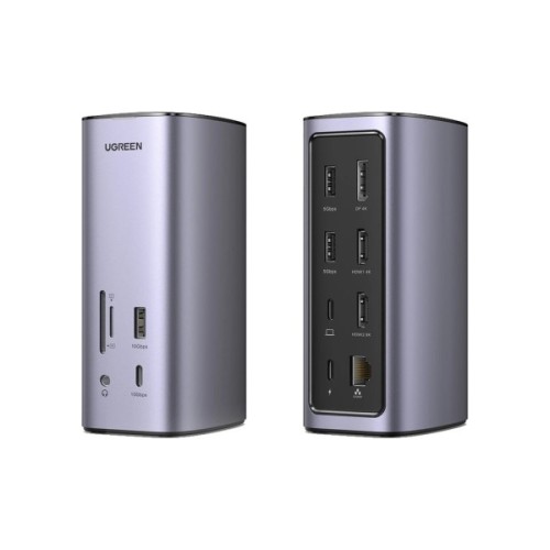 Порт-реплікатор Ugreen USB-C Multifunctional Docking Station 12in1 USB HDMI DP RJ45 AUX SD TF (90325)