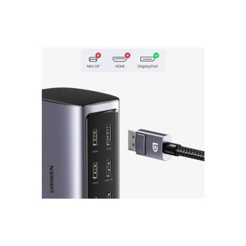 Порт-реплікатор Ugreen USB-C Multifunctional Docking Station 12in1 USB HDMI DP RJ45 AUX SD TF (90325)