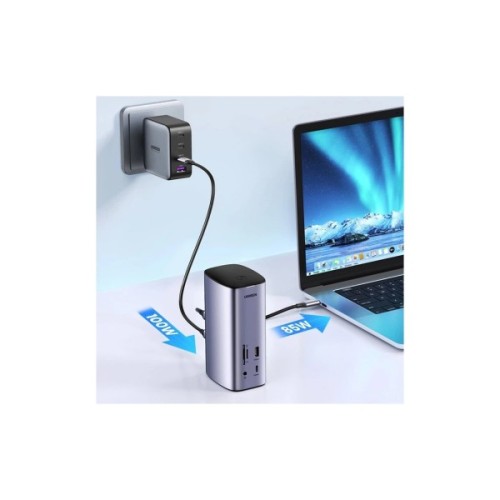 Порт-реплікатор Ugreen USB-C Multifunctional Docking Station 12in1 USB HDMI DP RJ45 AUX SD TF (90325)