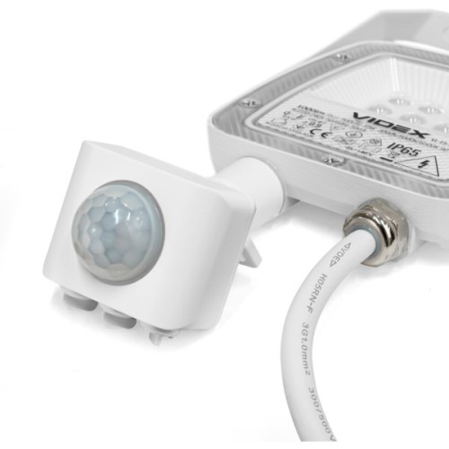 Прожектор Videx F5 10W 3000-5000-6500K з датчиком руху 230V White (VL-F5-010CW-S)