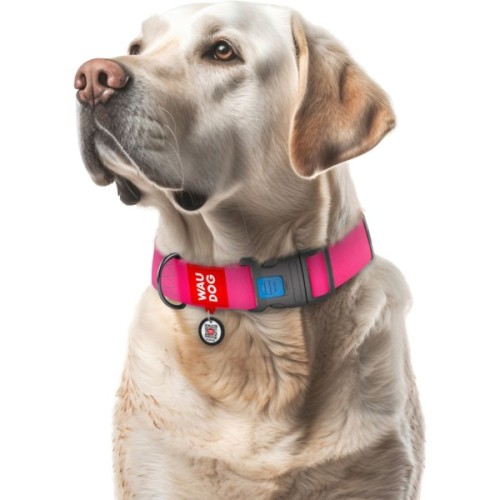 Нашийник для тварин WAUDOG Waterproof з QR паспортом пластиковий фастекс XXL рожевий (25117)