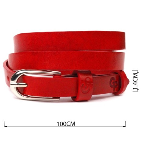 Ремінь Grande Pelle Жіночий з натуральної шкіри Червоний (21439)