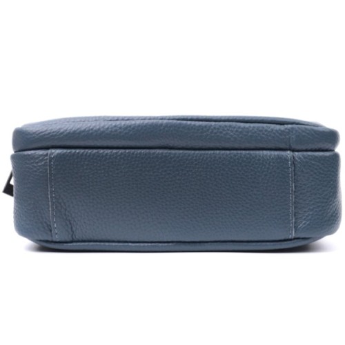 Сумка Vintage Жіноча з накладною кишенею з натуральної шкіри Синя (22641)