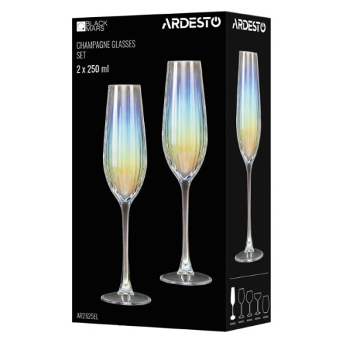 Набір келихів Ardesto Black Mars Zenith 250мл, 2шт, скло, прозорий (AR2625EL)