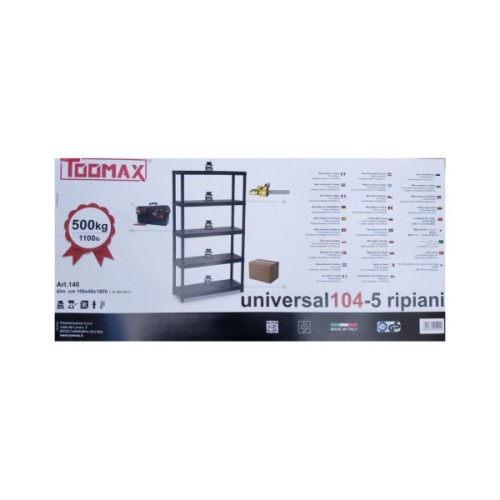 Стелаж Toomax 5 полиць cm. 100x40x180h black (5142)