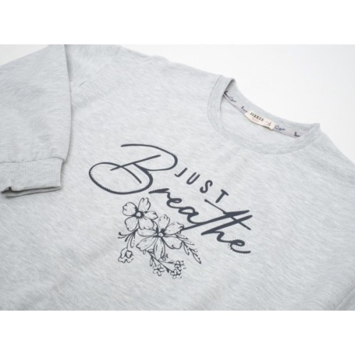Кофта дитяча Breeze з квіткою (22228-152G-gray)