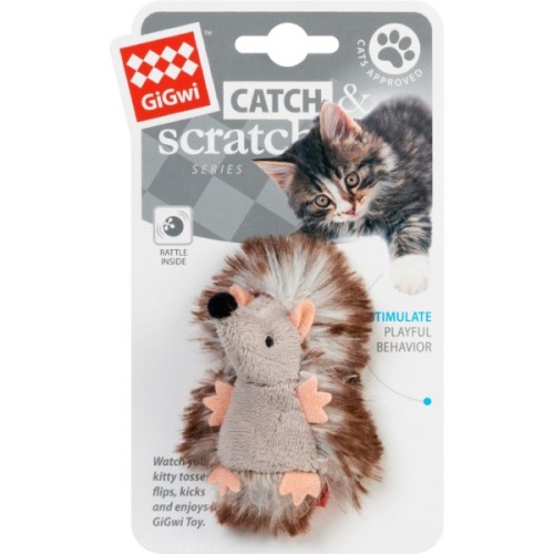 Іграшка для котів GiGwi Catch&scratch Їжачок з брязкальцем 7 см (75029)