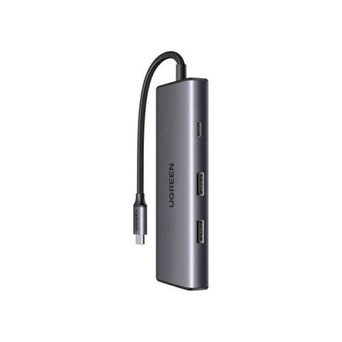 Концентратор Ugreen USB-C 7-in-1 2xUSB 3.0 + HDMI 4K30Hz + USB-C + SD/TF + PD 100W (15531)