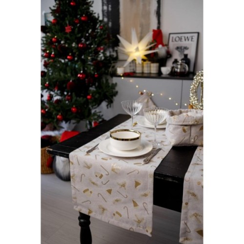 Доріжка на стіл Прованс Шапочки на бежевому 40х180 см (036824)