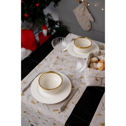 Доріжка на стіл Прованс Шапочки на бежевому 40х180 см (036824)