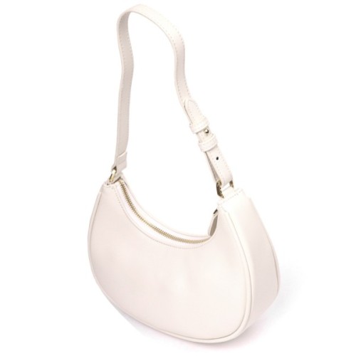 Сумка Vintage З натуральної гладкої шкіри Молочна (21287)