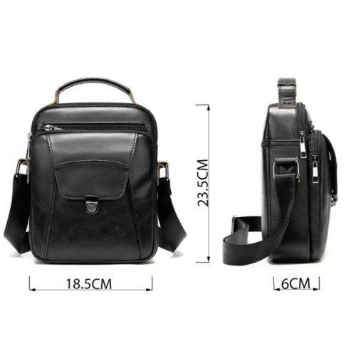 Сумка Vintage Зі щільної шкіри Чорна (14995)