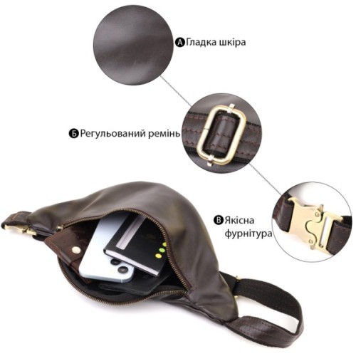 Сумка Shvigel З натуральної шкіри Коричнева (23144)