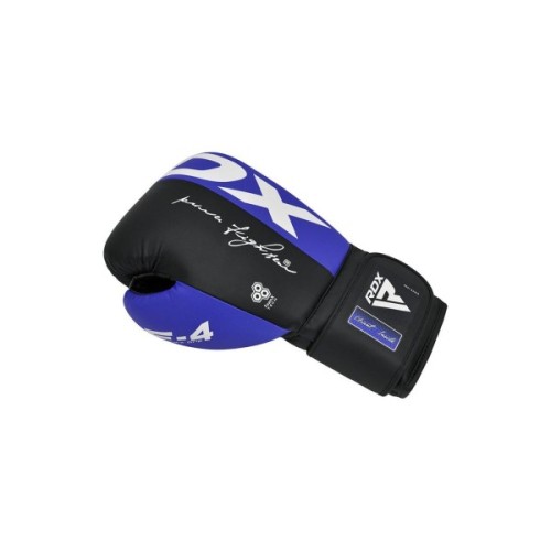 Боксерські рукавички RDX F4 Boxing Sparring Gloves Hook & Loop Blue/Black 10 унцій (BGR-F4U-10OZ)