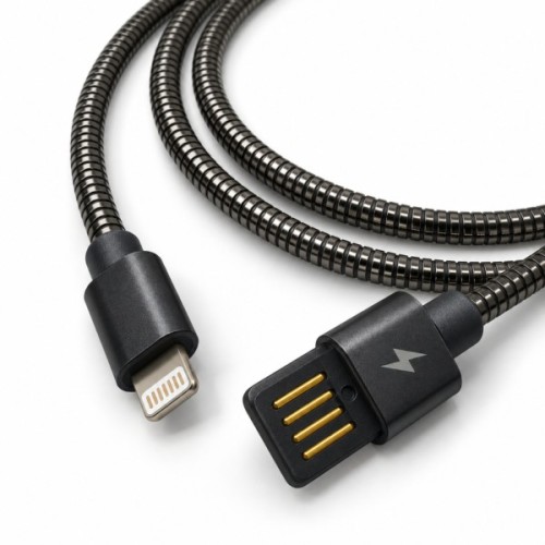 Дата кабель USB 2.0 AM to Lightning 1.0m 2.4A metal black XoKo (XK-CTL-001-BK)
