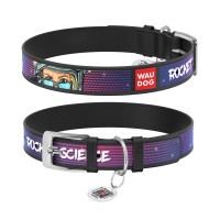 Нашийник для тварин WAUDOG Design "Космос. Ракетобудування" Ш 20 мм Д 29-38 см чорний (0020-0124-01)