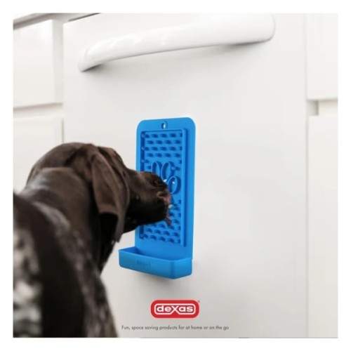 Посуд для собак Dexas Килимок для злизування ласощів вертикальний (блакитний) (0084297310004)