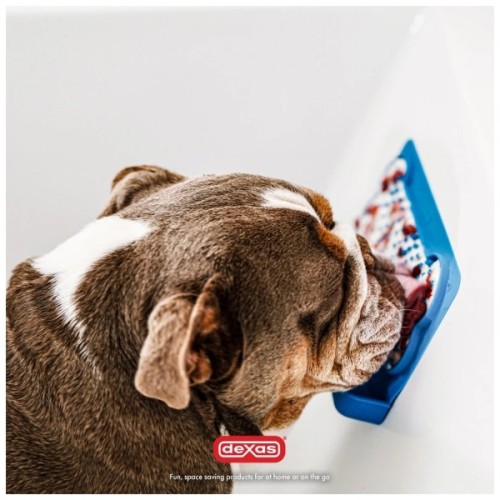 Посуд для собак Dexas Килимок для злизування ласощів вертикальний (блакитний) (0084297310004)