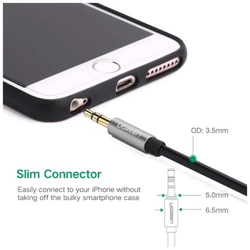 Кабель мультимедійний 3.5mm M to 3.5mm M 2.0m AV119 black Ugreen (10735)