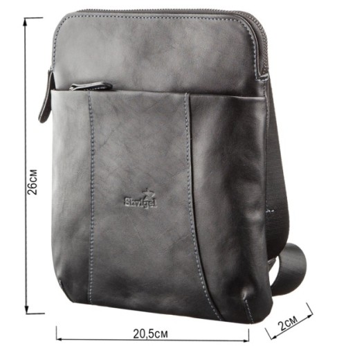 Сумка Shvigel З вінтажної шкіри Чорна (11177)