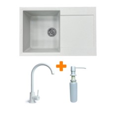 Мийка кухонна Adamant Horizon Old stone + змішувач + дозатор (182496901510)