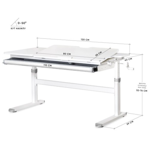 Парта Evo-kids Lite Grey (TH-360 WG/G Lite)