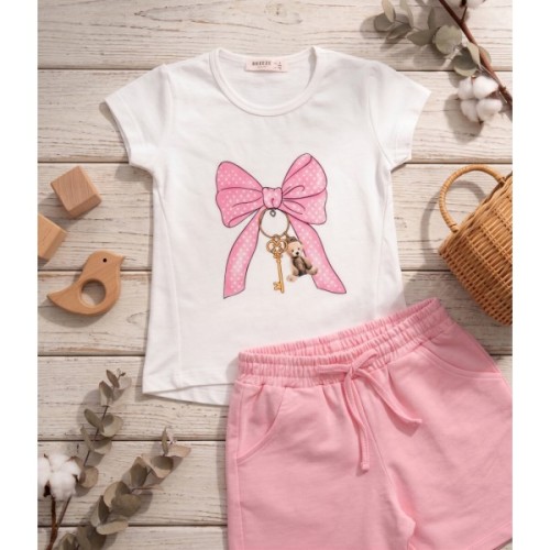 Набір дитячого одягу Breeze з бантиком (20998-116G-pink)