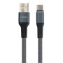 Дата кабель USB 2.0 AM to USB-C 1.0m flat nylon gray Vinga (VCPDCTCFNB1GR)