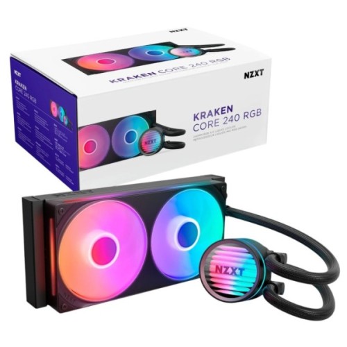 Система рідинного охолодження NZXT Kraken Core 240 Black with RGB fans Single Fra (RL-KR24C-B1)