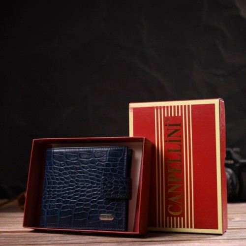 Гаманець Canpellini З натуральної шкіри Синій (21769)