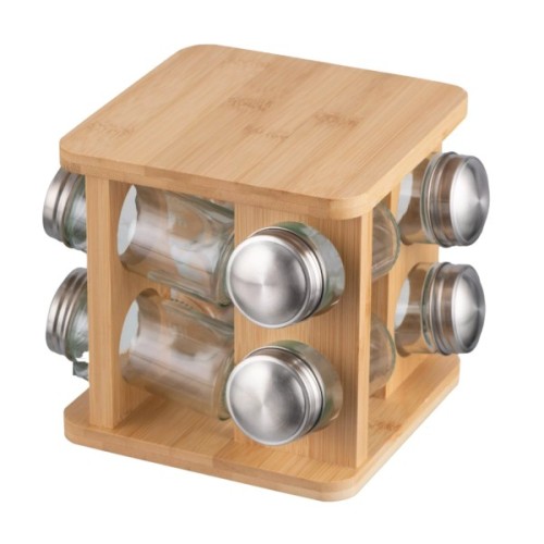 Набір для спецій Ardesto Midori, 9 предметів, 80мл бамбук, нержавіюча сталь (AR1408B)