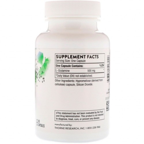 Амінокислота Thorne Research L-Глютамин, L-Glutamine, 90 капсул (THR-51802)