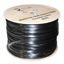 Кабель телевізійний Ritar RG-59, 0,81мм.CU, 64x0.12m CCA экран,+2*0.5power, black PVC (RT-B305-RG59+2x0.5mm / 08893)
