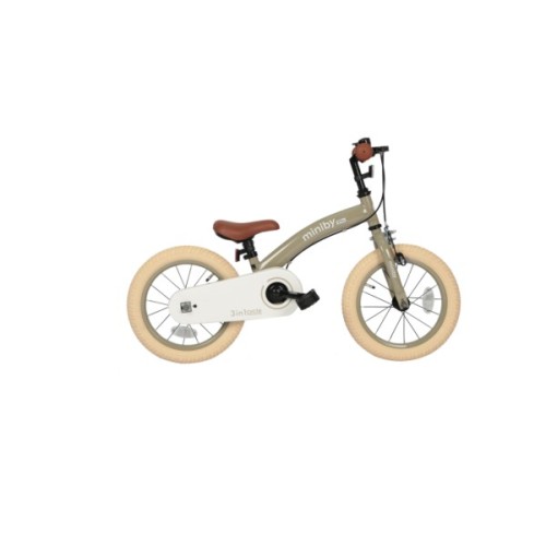 Дитячий велосипед QPlay Miniby 3 в1, біговел 14",Grey-Green (CB01MiniBy14GreyGreen)