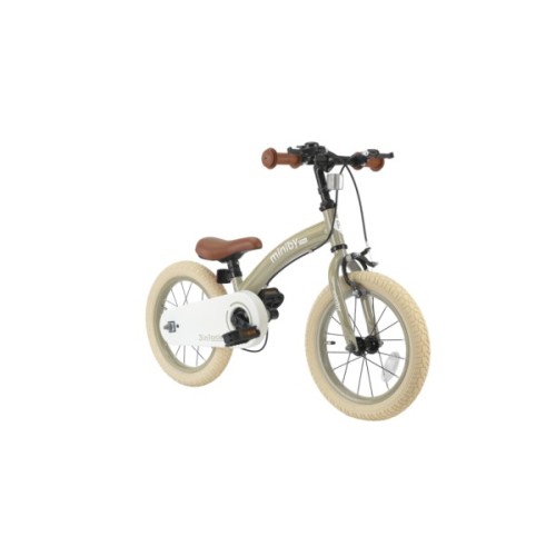 Дитячий велосипед QPlay Miniby 3 в1, біговел 14",Grey-Green (CB01MiniBy14GreyGreen)
