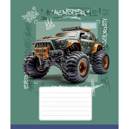 Зошит Школярик Star Cool Trucks 12 аркушів клітинка (012-3682K)