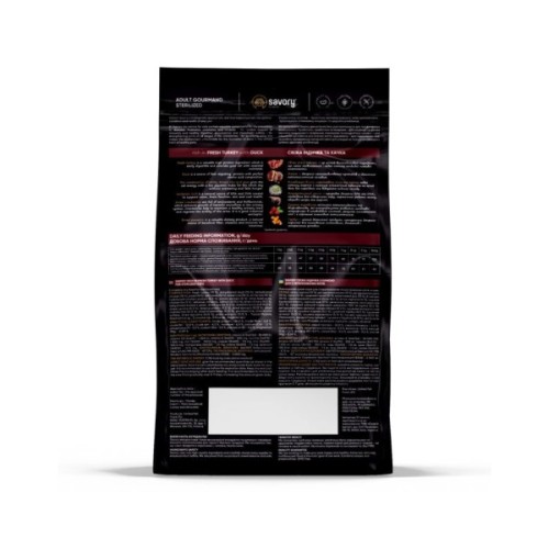 Сухий корм для кішок Savory Adult Cat Steril Fresh Turkey and Duck 400 г (4820232631584)