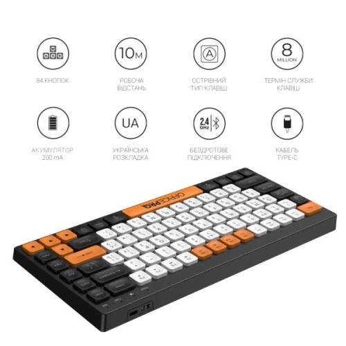 Клавіатура OfficePro SK955B Wireless/Bluetooth Black (SK955B)