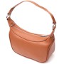Сумка Vintage Жіноча напівкруглий формат з однією ручкою з натуральної шкіри Коричнева (22413)
