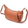 Сумка Vintage Жіноча напівкруглий формат з однією ручкою з натуральної шкіри Коричнева (22413)
