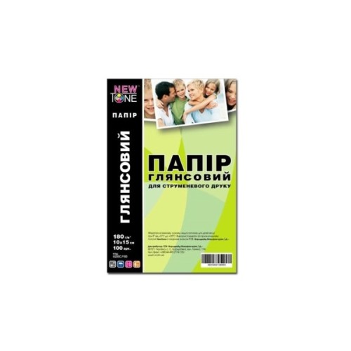Фотопапір NewTone 10x15, 180г/m кв, Glossy, 100c (G180.F100N)