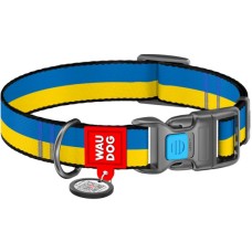 Нашийник для тварин WAUDOG Nylon з QR паспортом Colors of freedom пластиковий фастекс M (4502-4020)